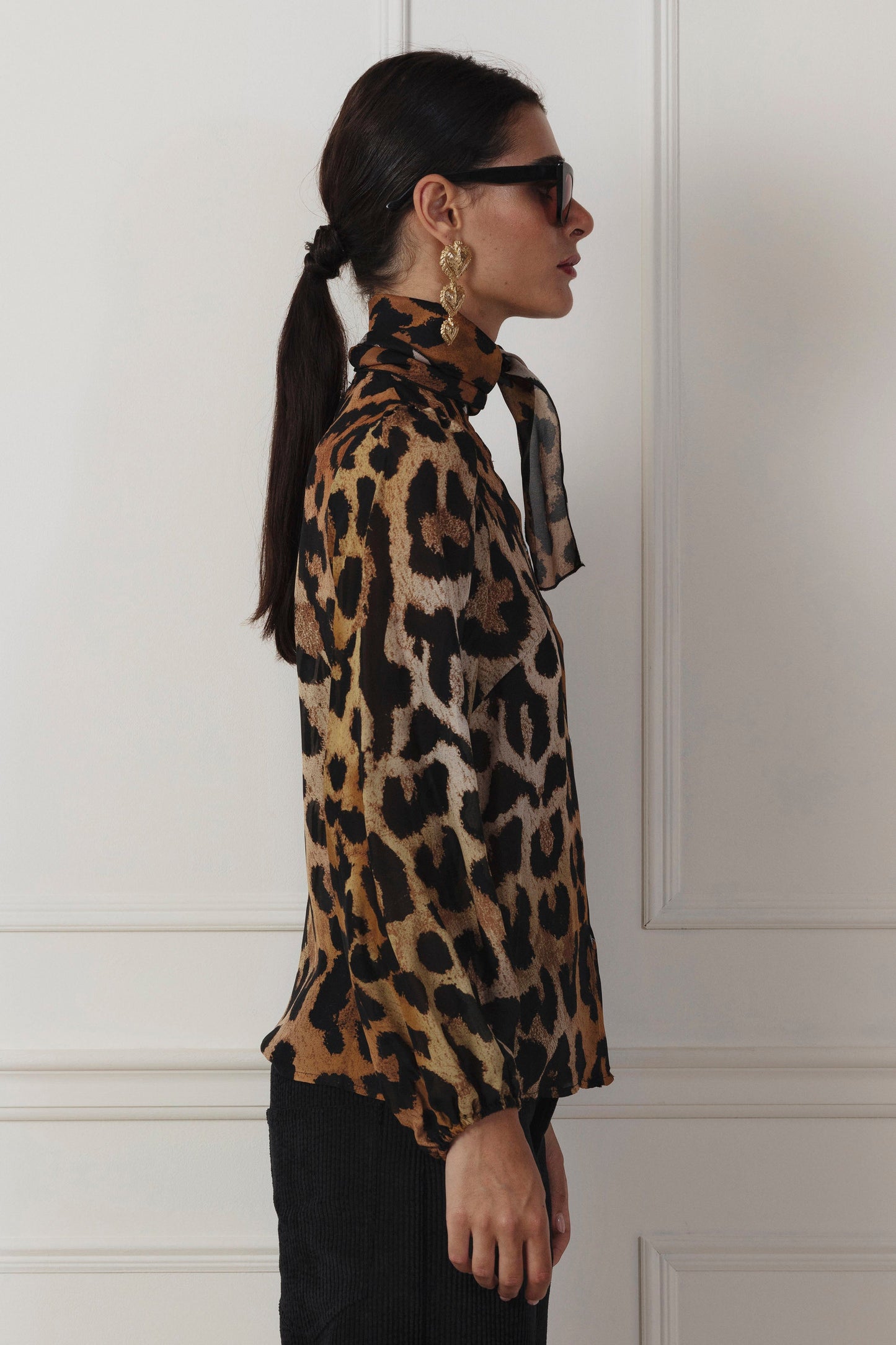 Camicia Seta Leopard Romantic