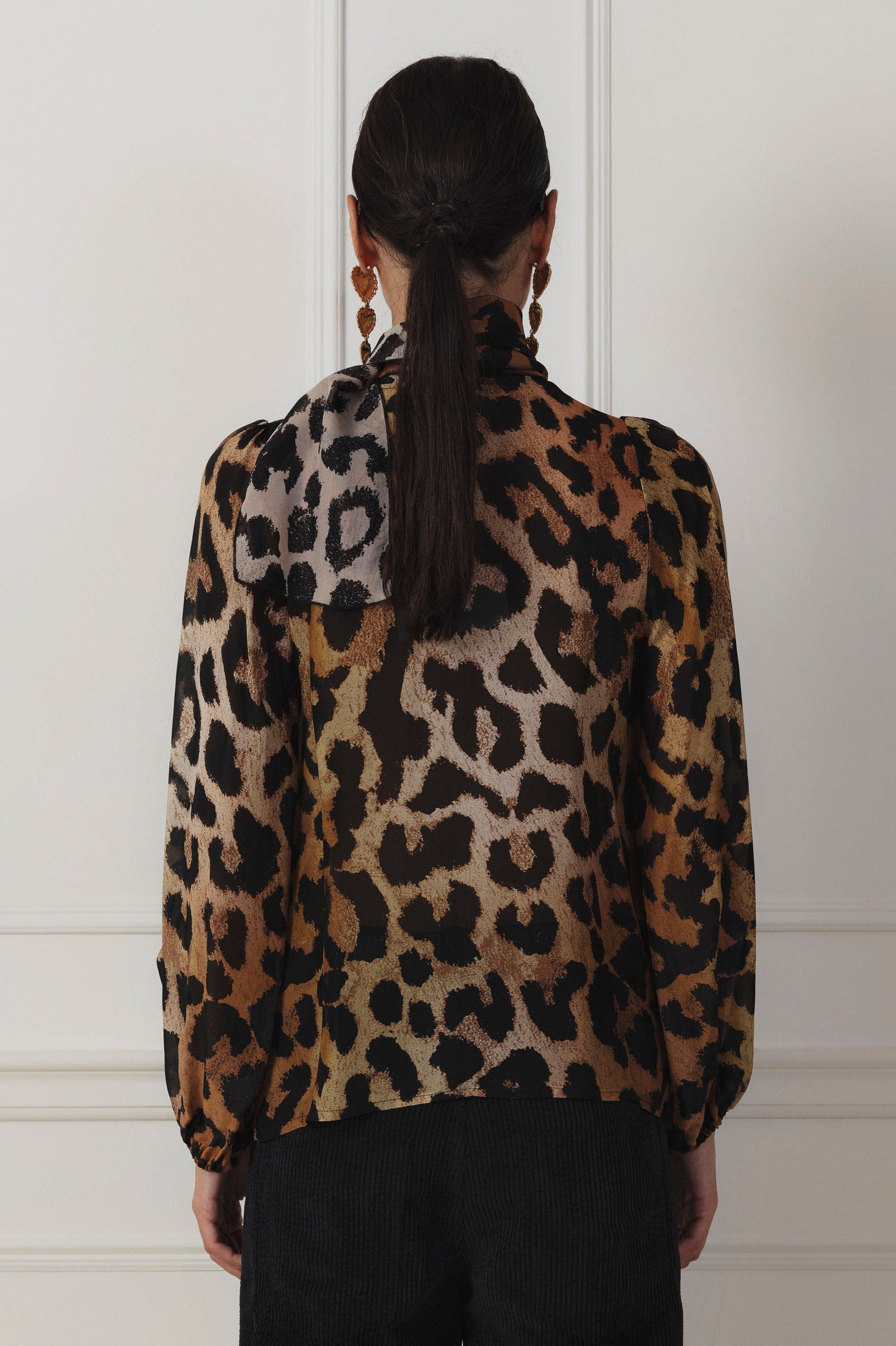 Camicia Seta Leopard Romantic